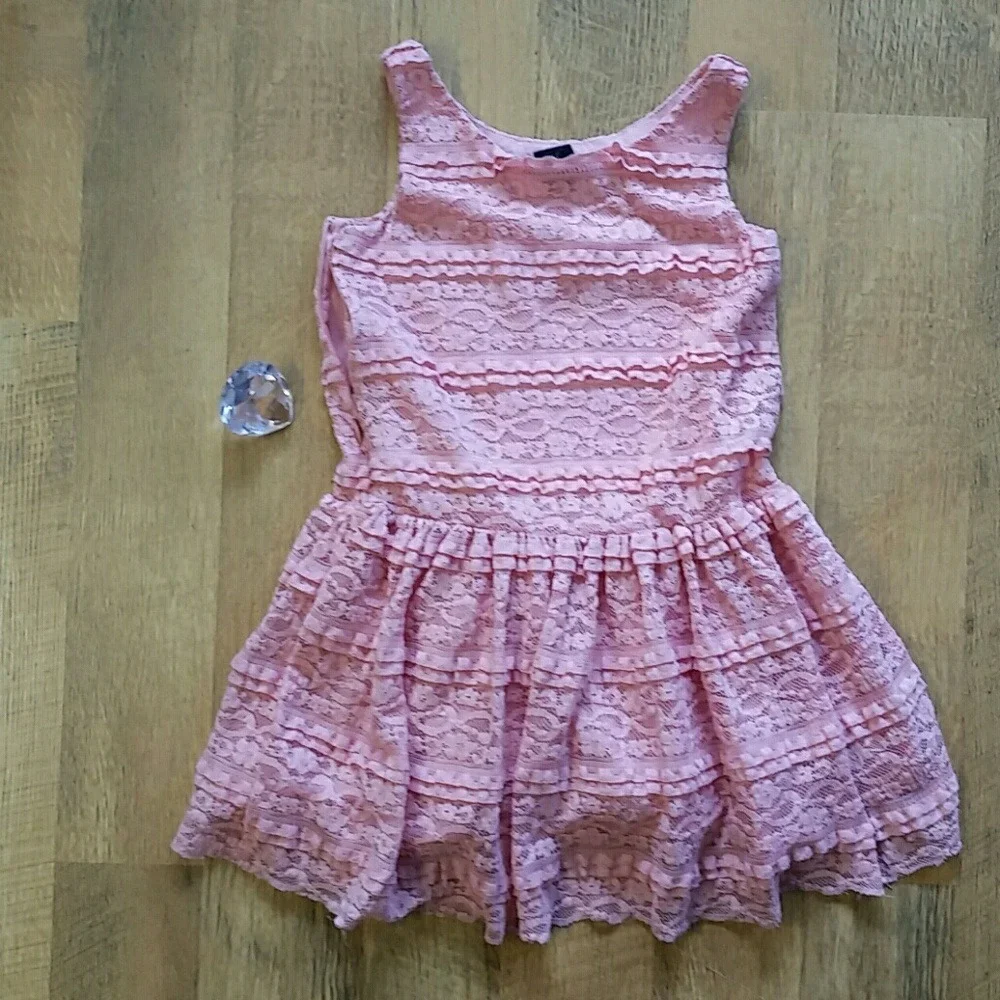 Gap Girls Kristen Coral Sleeveless Lace Dress Size‎ 4-5